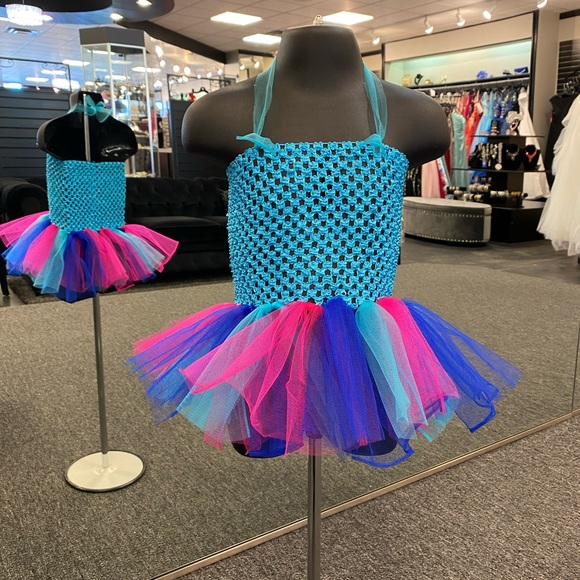 Handmade Turquoise Tutu Dress - Picture 4 of 5